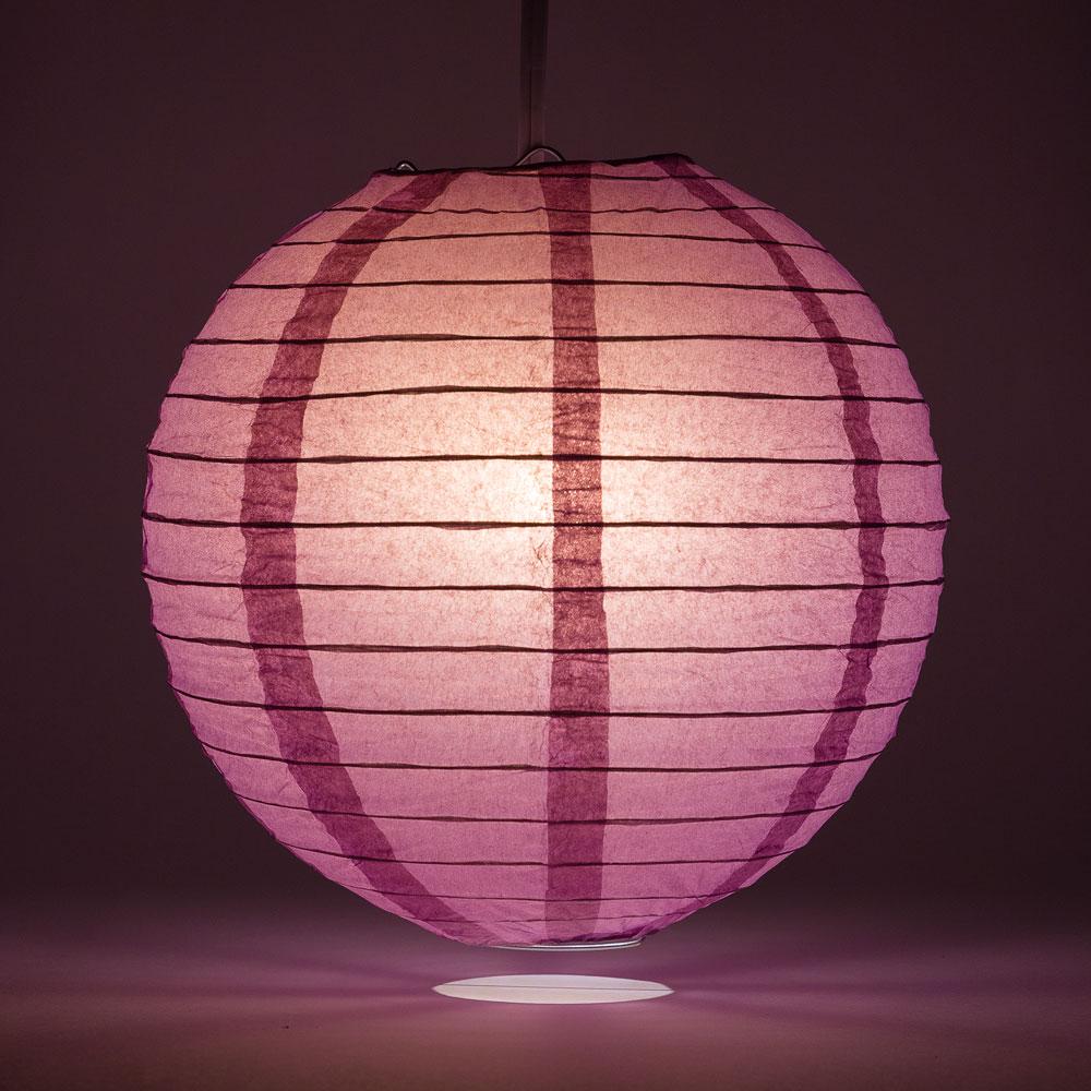 16 Inch Violet / Orchid Parallel Ribbing Round Paper Lantern - Luna Bazaar | Boho &amp; Vintage Style Decor