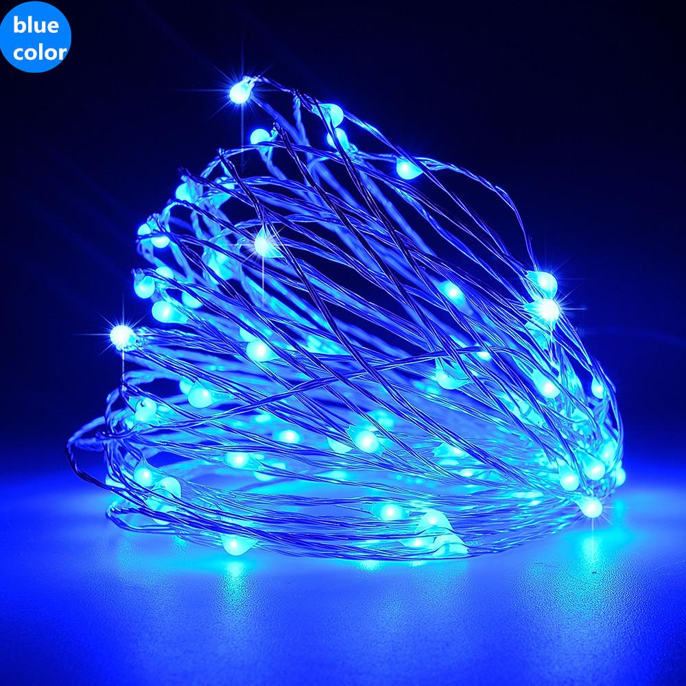 CLOSEOUT 33 FT 100 LED Blue Waterproof Micro Fairy String Lights With Power Adaptor - Luna Bazaar | Boho &amp; Vintage Style Decor