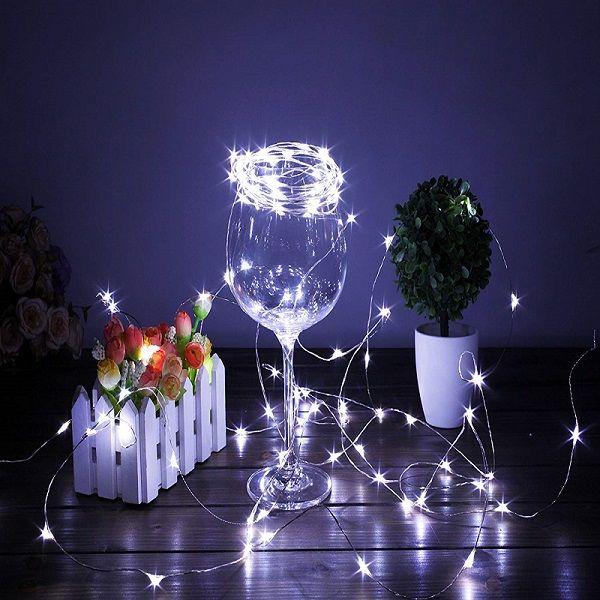 33 FT 100 Cool White LED Waterproof Micro Fairy String Lights with AC Plug-In Power - Luna Bazaar | Boho &amp; Vintage Style Decor