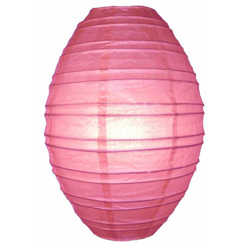 Fuchsia / Hot Pink Kawaii Unique Oval Egg Shaped Paper Lantern, 10-inch x 14-inch - Luna Bazaar | Boho &amp; Vintage Style Decor