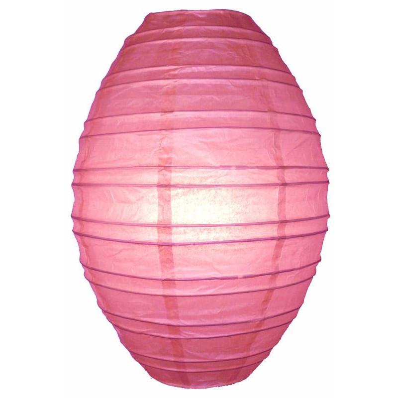 Fuchsia / Hot Pink Kawaii Unique Oval Egg Shaped Paper Lantern, 10-inch x 14-inch - Luna Bazaar | Boho & Vintage Style Decor