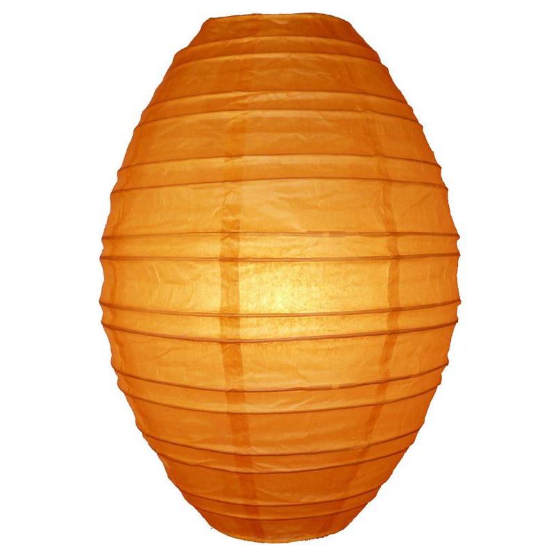 Orange Kawaii Unique Oval Egg Shaped Paper Lantern, 10-inch x 14-inch - Luna Bazaar | Boho &amp; Vintage Style Decor