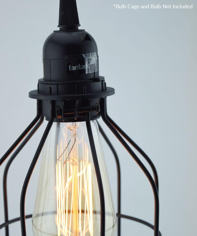 Single Socket Black Pendant Light Bulb Lamp Cord for Lanterns, 11 FT - Luna Bazaar | Boho &amp; Vintage Style Decor