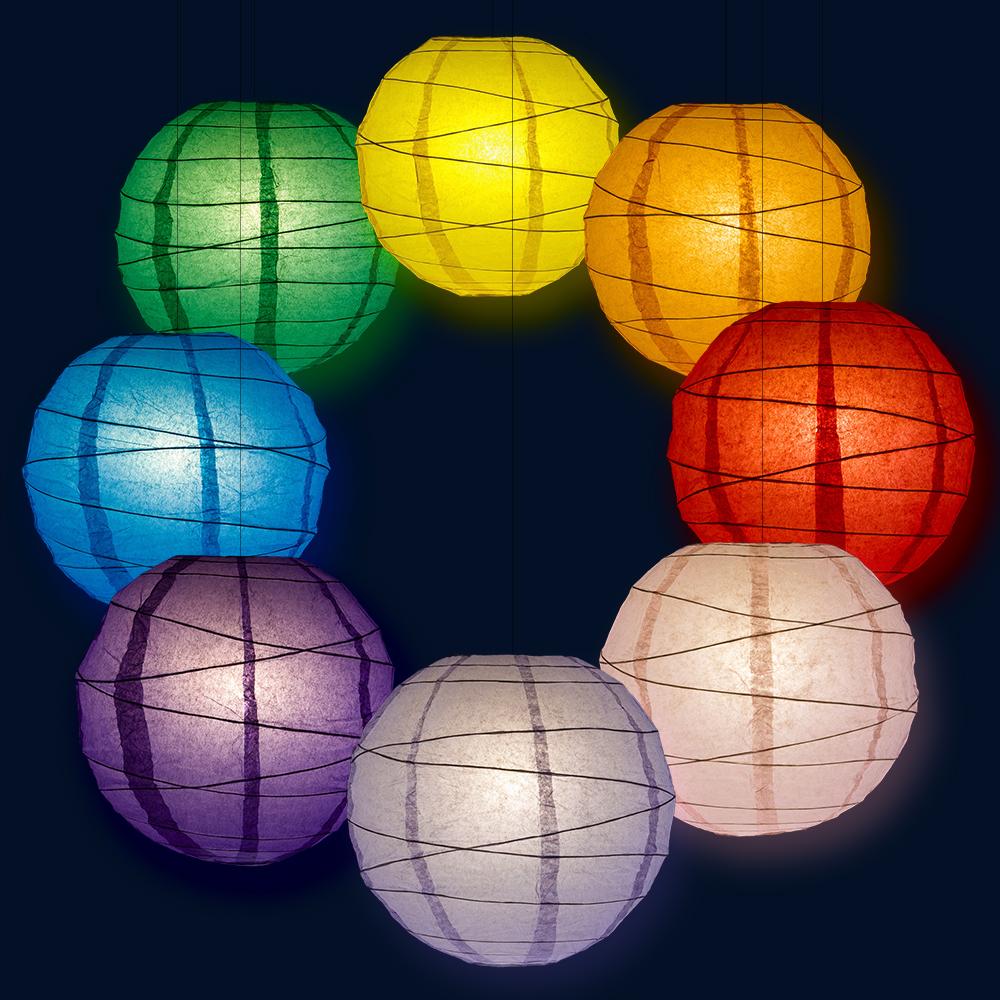 12&quot; Rainbow Celebration Party Pack Free-Style Paper Lantern Combo Set (8-Pack) - Luna Bazaar | Boho &amp; Vintage Style Decor