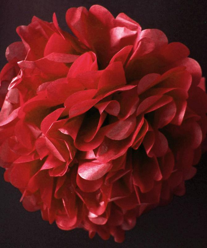 CLOSEOUT EZ-Fluff 12&quot; Roseate Tissue Paper Pom Poms Flowers Balls, Decorations (4 PACK) - Luna Bazaar | Boho &amp; Vintage Style Decor