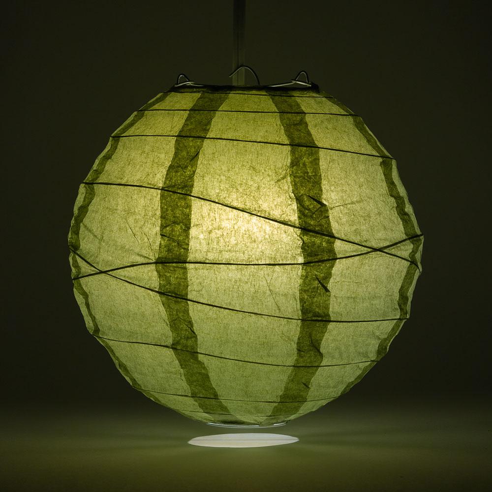 6 Inch Sea Green Free-Style Ribbing Round Paper Lantern - Luna Bazaar | Boho &amp; Vintage Style Decor
