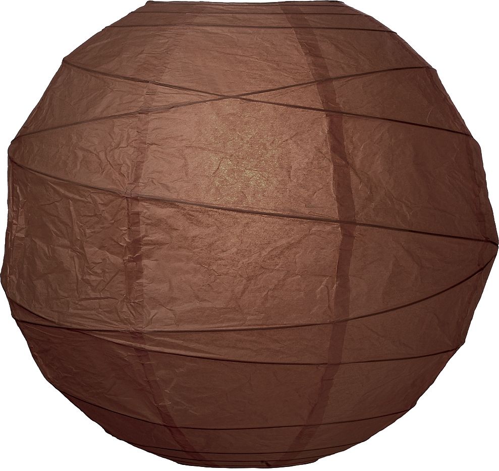 CLOSEOUT Chocolate Brown 10 Inch Round Free-Style Ribbed Premium Paper Lantern - Luna Bazaar | Boho &amp; Vintage Style Decor
