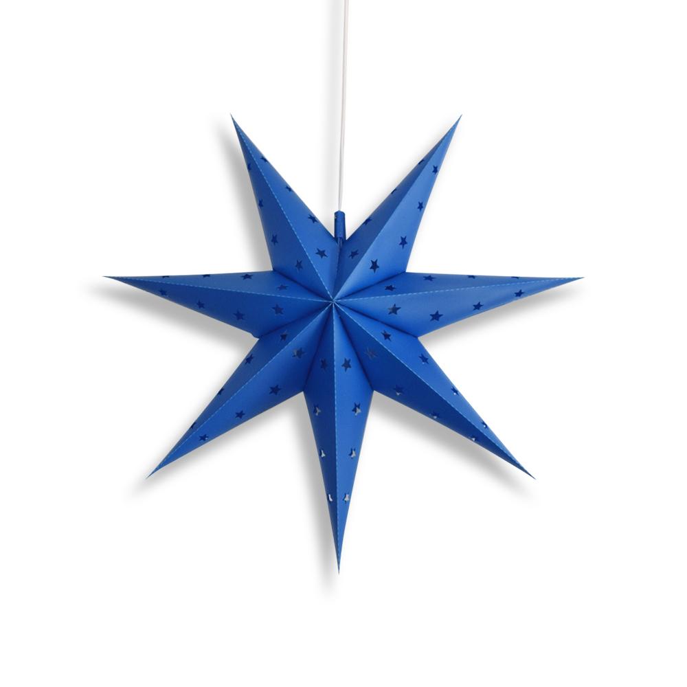 13&quot; Dark Blue 7-Point Weatherproof Star Lantern Lamp, Hanging Decoration (Shade Only)