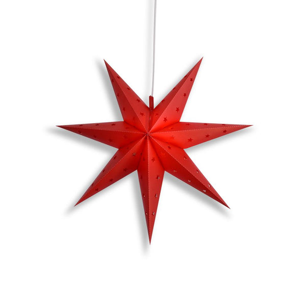 29&quot; Red 7-Point Weatherproof Star Lantern Lamp, Hanging Decoration (Shade Only)