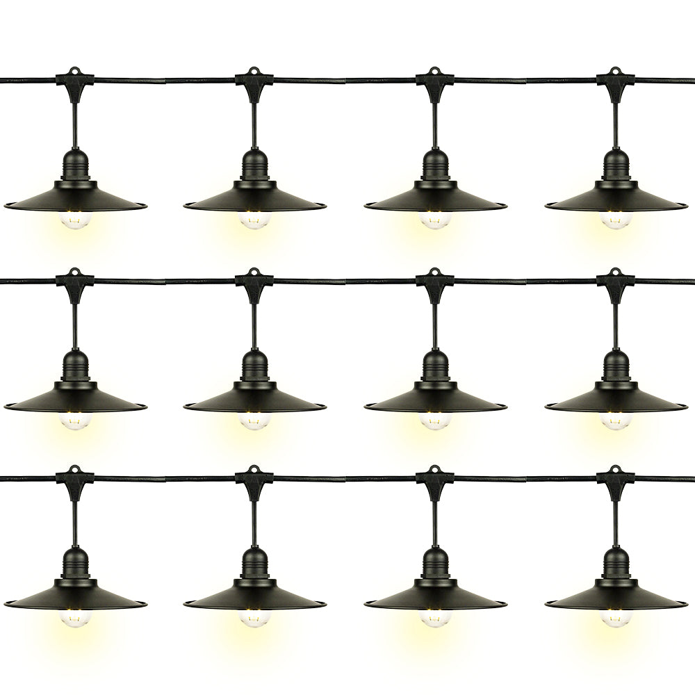 String Light Covers (12 Pack) Classic Metal Patio Light Bulb Shade Cover for Outdoor Comme ...