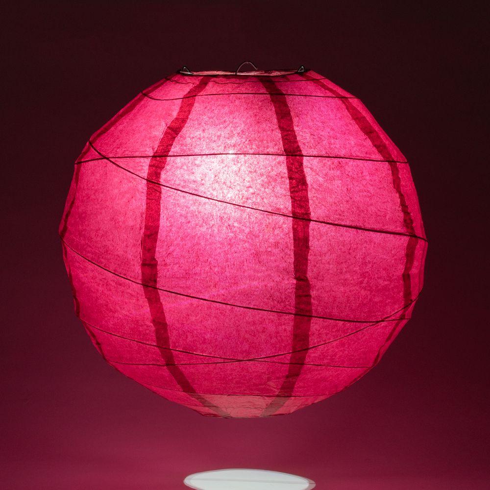 6 Inch Velvet Red Free-Style Ribbing Round Paper Lantern - Luna Bazaar | Boho &amp; Vintage Style Decor