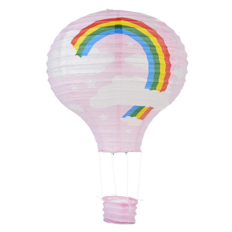 CLOSEOUT Pink Rainbow Hot Air Balloon Paper Lantern - Luna Bazaar | Boho &amp; Vintage Style Decor