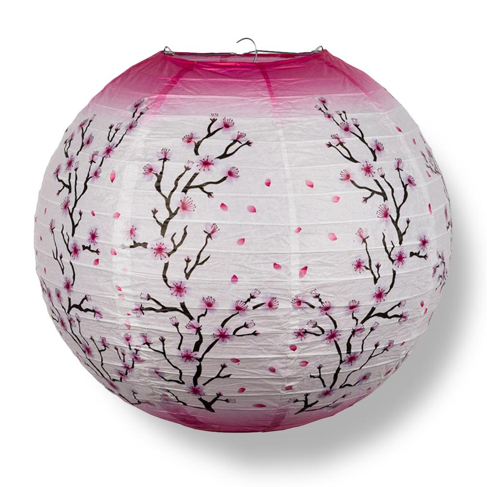 14 Inch Pink Cherry Blossom Tree Japanese Paper Lantern - Luna Bazaar | Boho &amp; Vintage Style Decor