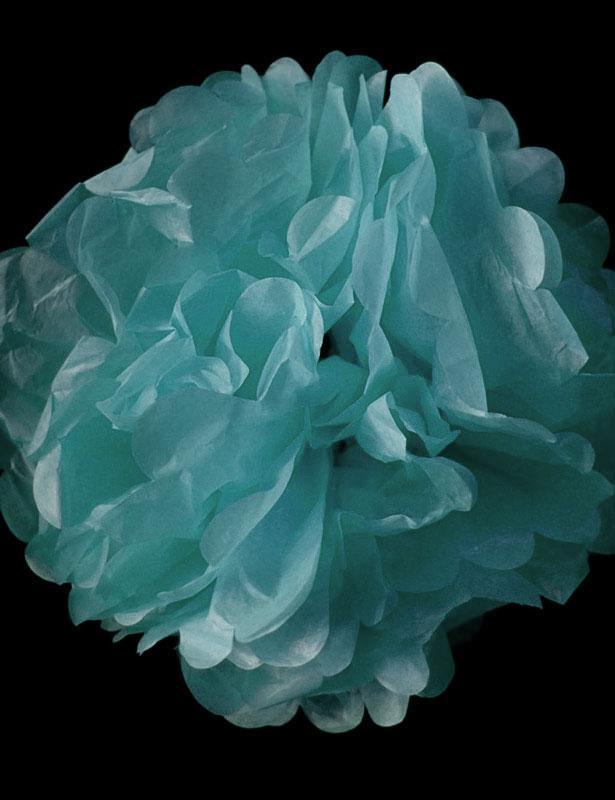CLOSEOUT EZ-Fluff 16&quot; Arctic Spa Blue Tissue Paper Pom Poms Flowers Balls, Hanging Decorations (4 PACK) - Luna Bazaar | Boho &amp; Vintage Style Decor