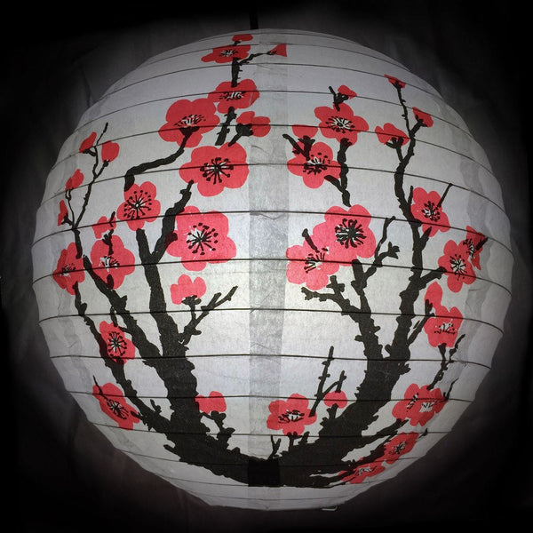 16&quot; Japanese Plum Tree II Paper Lantern - Luna Bazaar | Boho &amp; Vintage Style Decor