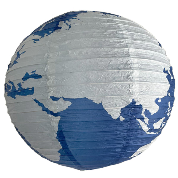 16&quot; World Earth Globe Paper Lantern - Luna Bazaar | Boho &amp; Vintage Style Decor