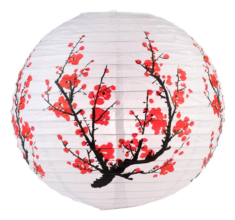 16" Japanese Plum Tree II Paper Lantern - Luna Bazaar | Boho & Vintage Style Decor