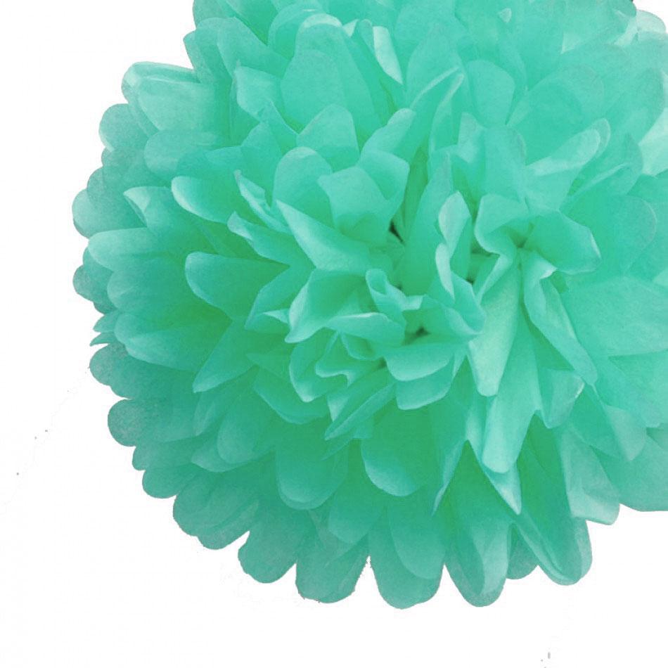 CLOSEOUT EZ-Fluff 20&quot; Arctic Spa Blue Tissue Paper Pom Poms Flowers Balls, Hanging Decorations (4 PACK) - Luna Bazaar | Boho &amp; Vintage Style Decor