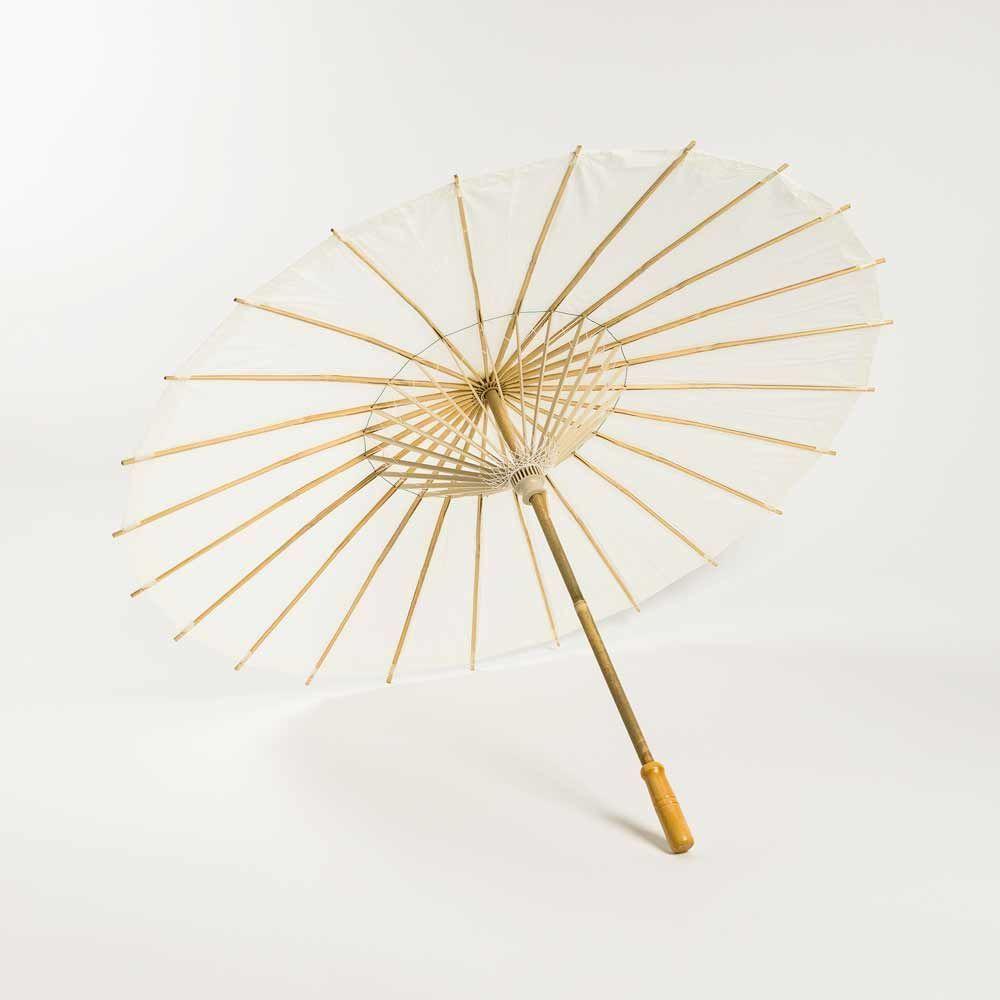 20&quot; Beige\Ivory Paper Parasol Umbrella for Weddings and Parties - Great for Kids - Luna Bazaar | Boho &amp; Vintage Style Decor