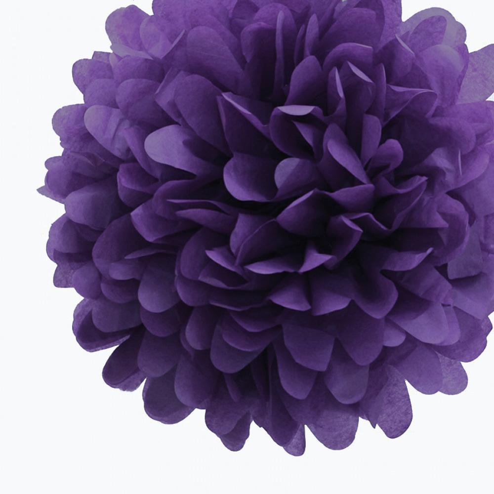 CLOSEOUT EZ-Fluff 20&quot; Plum Tissue Paper Pom Poms Flowers Balls, Decorations (4 PACK) - Luna Bazaar | Boho &amp; Vintage Style Decor