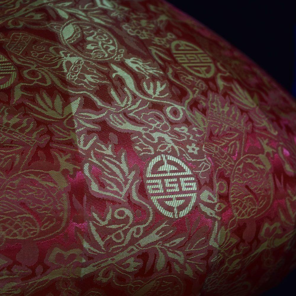 Small Red / Orange Vietnamese Silk Lantern, Diamond Shaped - Luna Bazaar | Boho &amp; Vintage Style Decor