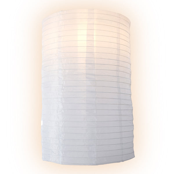 8 Inch White Cylinder Nylon Lantern - LunaBaar.com - Discover. Decorate. Celebrate.