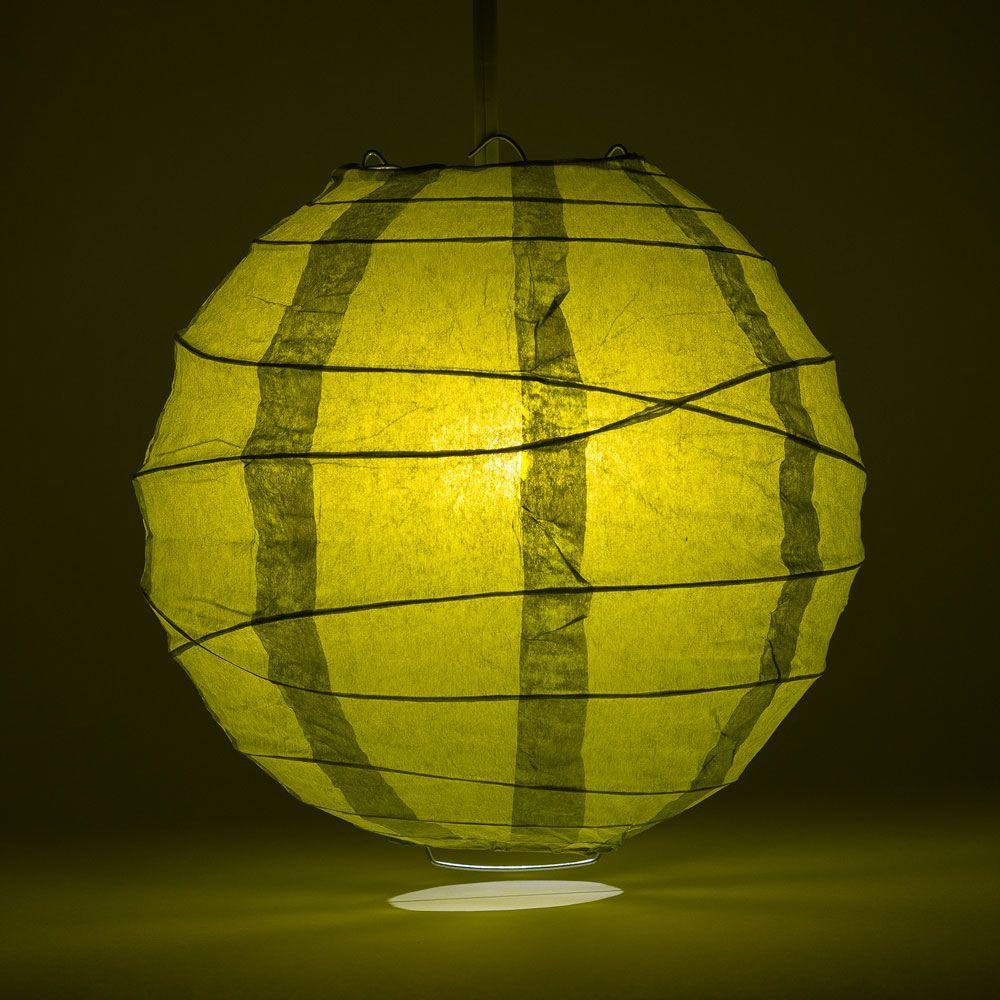 24 Inch Pear Free-Style Ribbing Round Paper Lantern - Luna Bazaar | Boho &amp; Vintage Style Decor