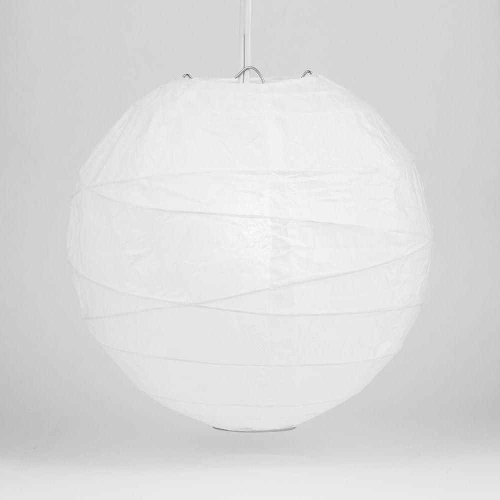 10 Inch White Free-Style Ribbing Round Paper Lantern - Luna Bazaar | Boho &amp; Vintage Style Decor