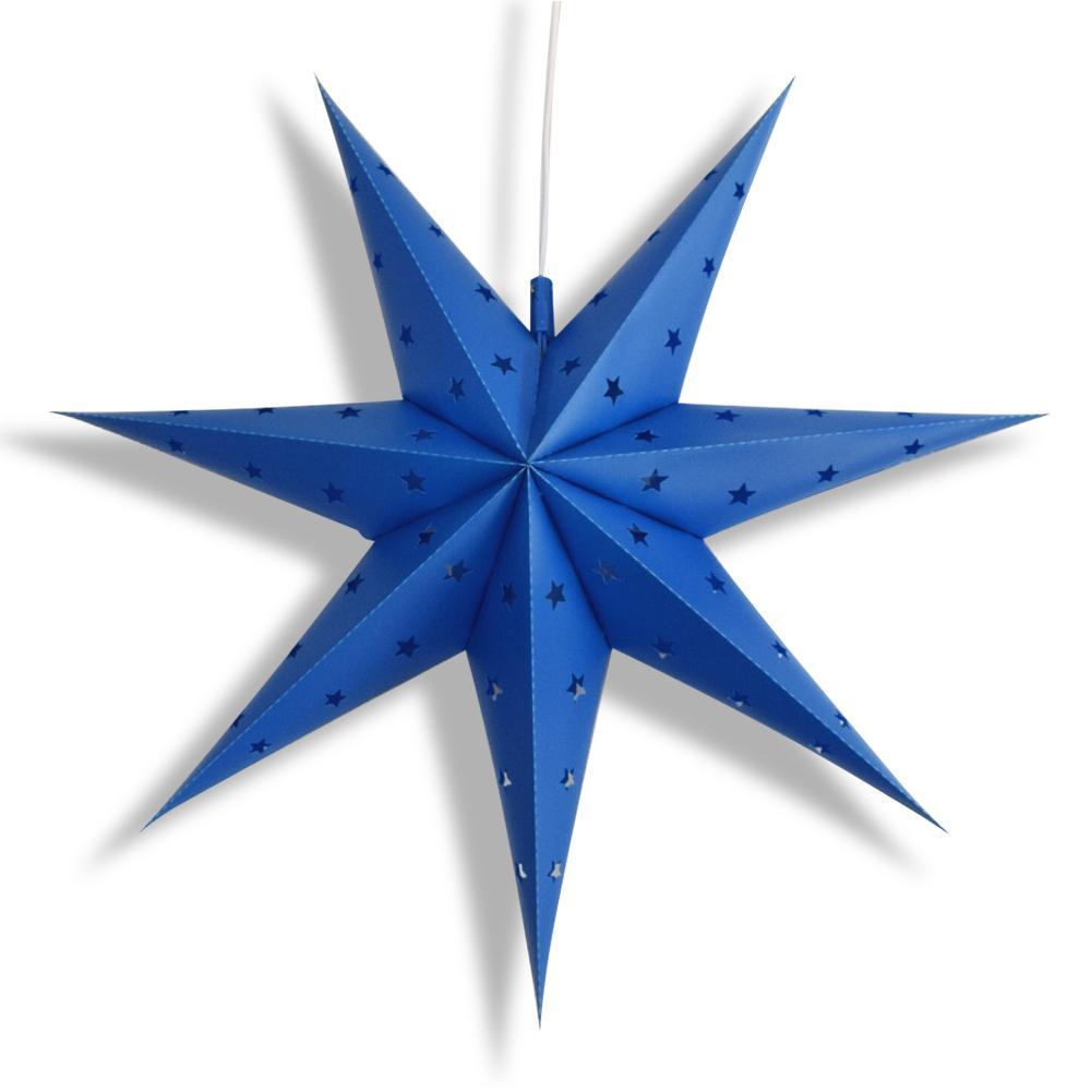 17&quot; Dark Blue 7-Point Weatherproof Star Lantern Lamp, Hanging Decoration (Shade Only)