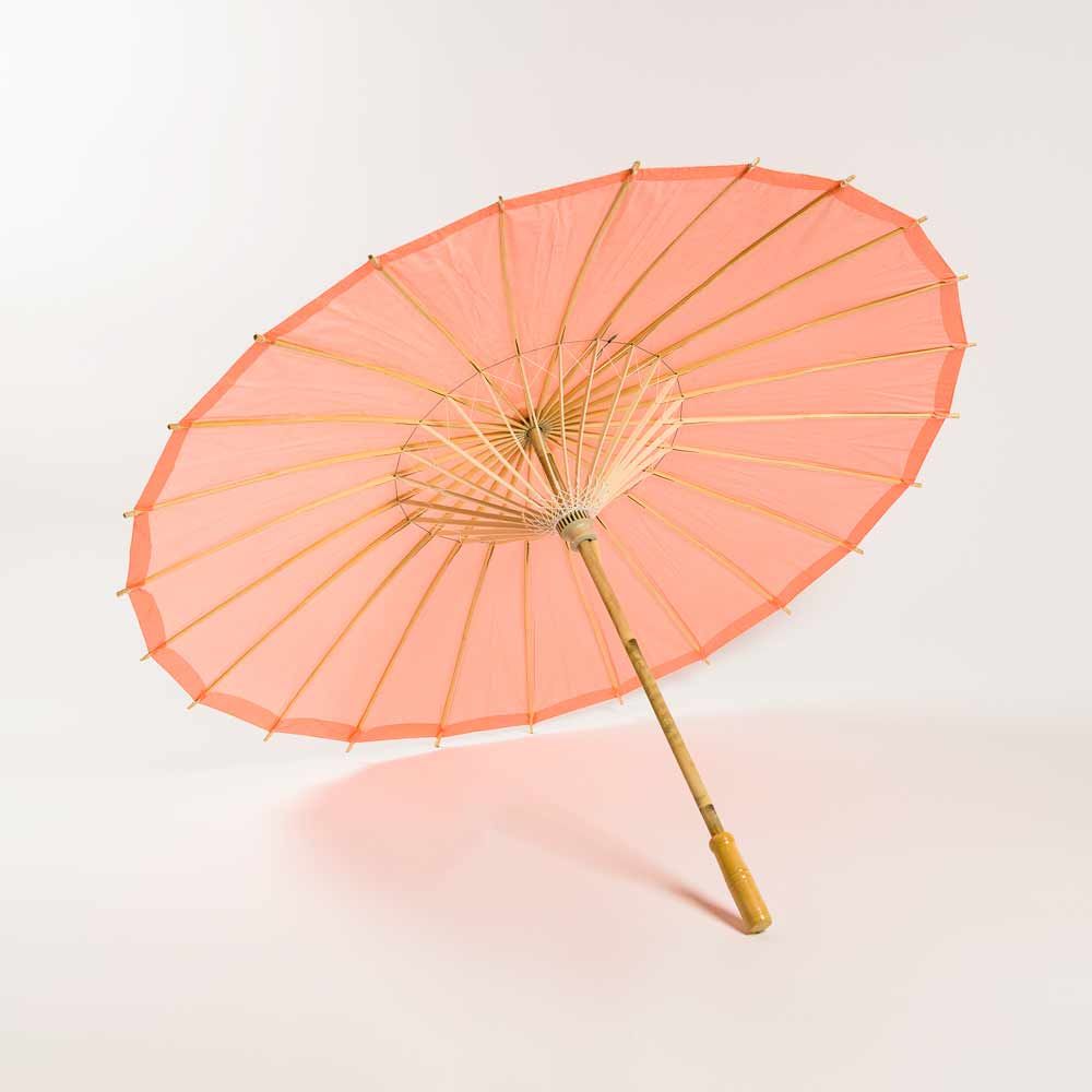 32 Inch Roseate / Pink Coral Paper Parasol Umbrella - LunaBazaar.com - Discover.Decorate. Celebrate.