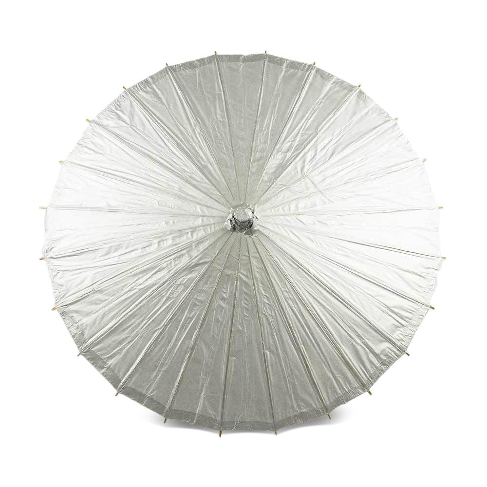 28&quot; Silver Paper Parasol Umbrella - Luna Bazaar | Boho &amp; Vintage Style Decor