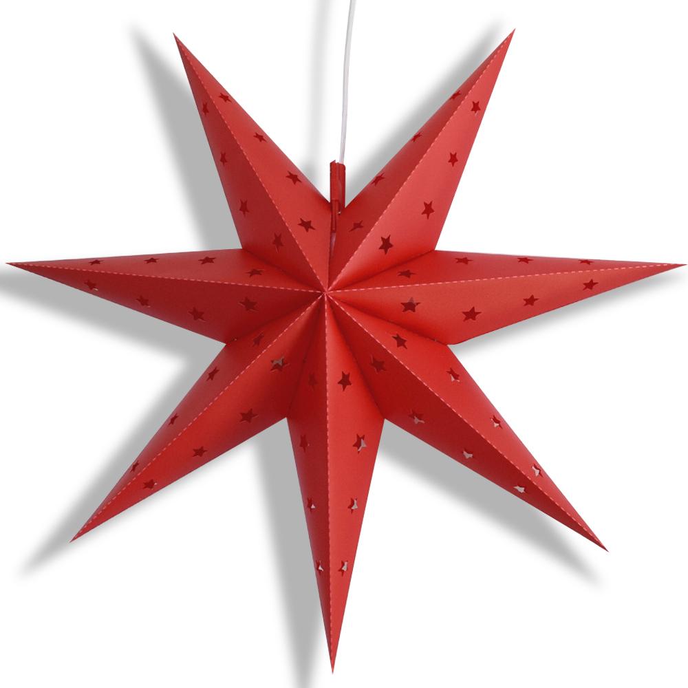 29&quot; Red 7-Point Weatherproof Star Lantern Lamp, Hanging Decoration (Shade Only)
