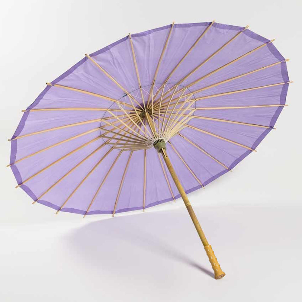 BULK PACK (6-Pack) 32 Inch Lavender Paper Parasol Umbrella with Elegant Handle - Luna Bazaar | Boho &amp; Vintage Style Decor