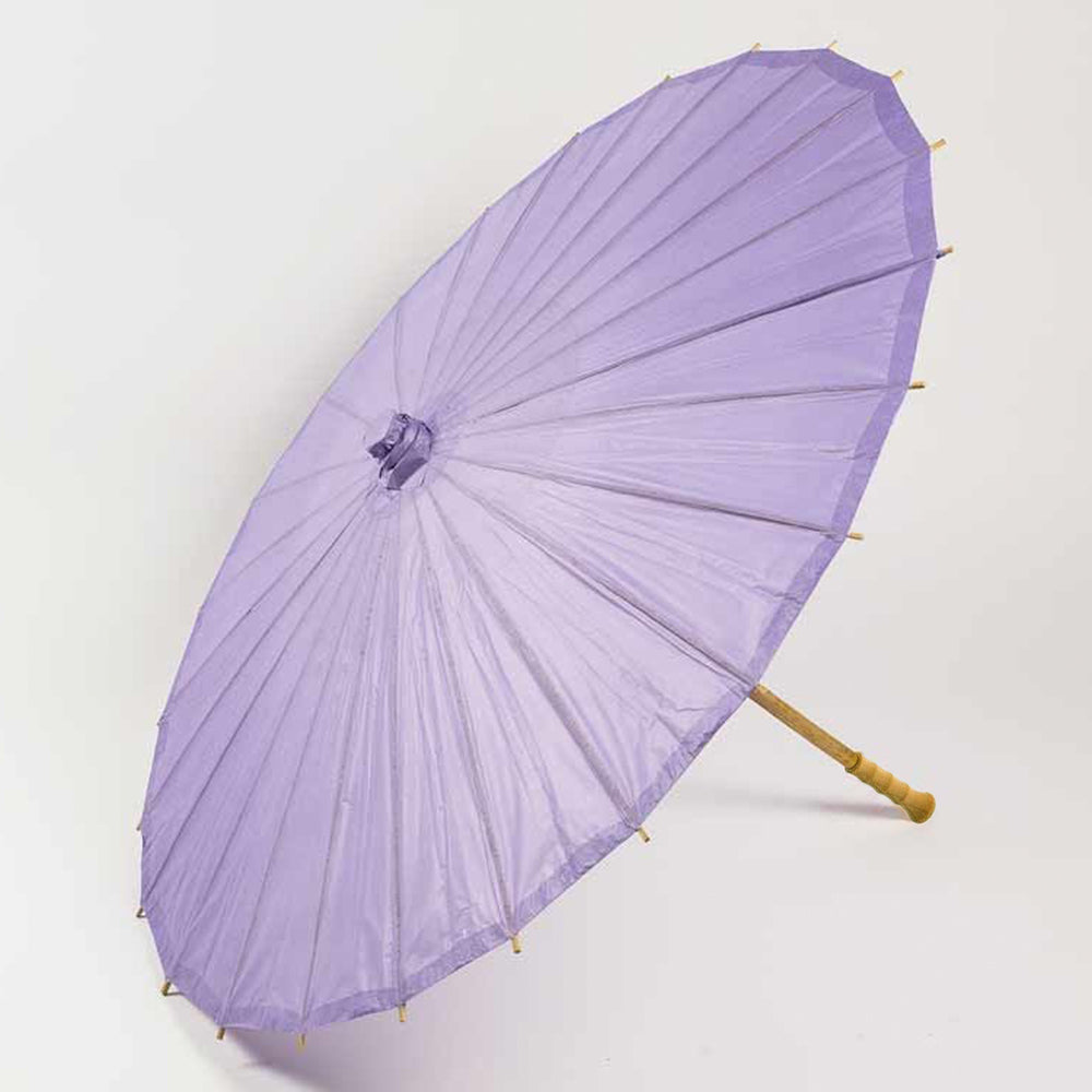 32 Inch Lavender Paper Parasol Umbrella with Elegant Handle - Luna Bazaar | Boho &amp; Vintage Style Decor