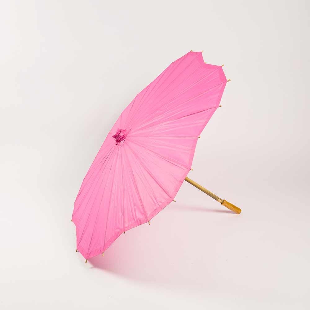 32 Inch Fuchsia Paper Parasol Umbrella, Scallop Blossom Shaped - LunaBazaar.com - Discover.Decorate. Celebrate.