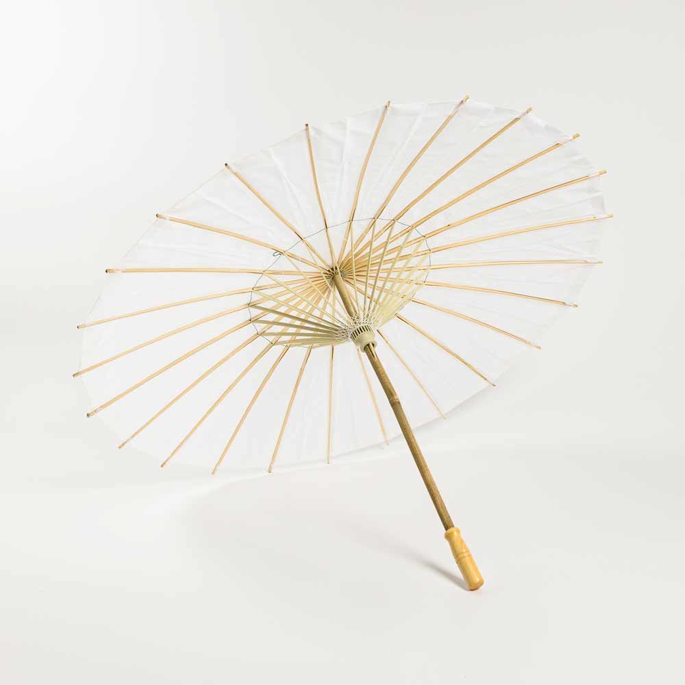 28 Inch White Parasol Umbrella, Premium Nylon - LunaBazaar.com - Discover.Decorate. Celebrate.
