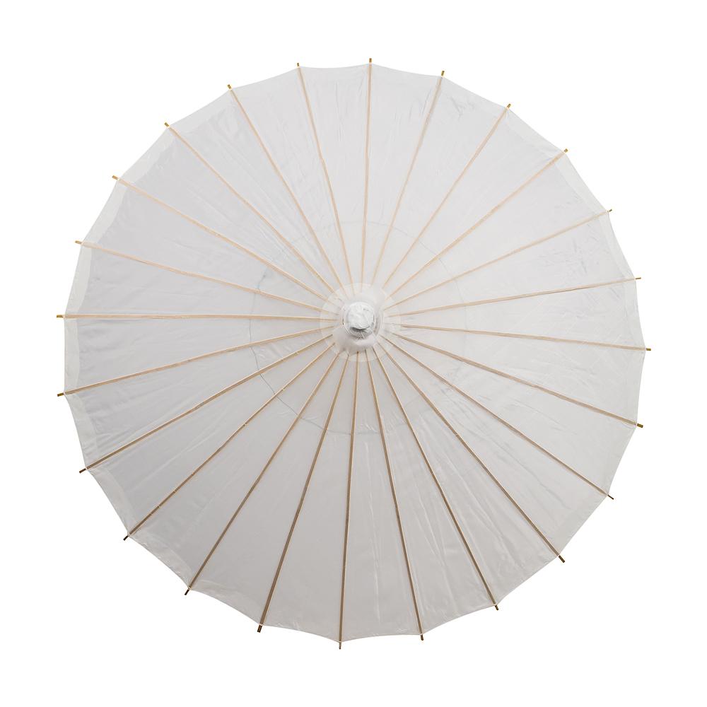 38 Inch White Nylon Parasol Umbrella with Elegant Handle - Luna Bazaar | Boho &amp; Vintage Style Decor