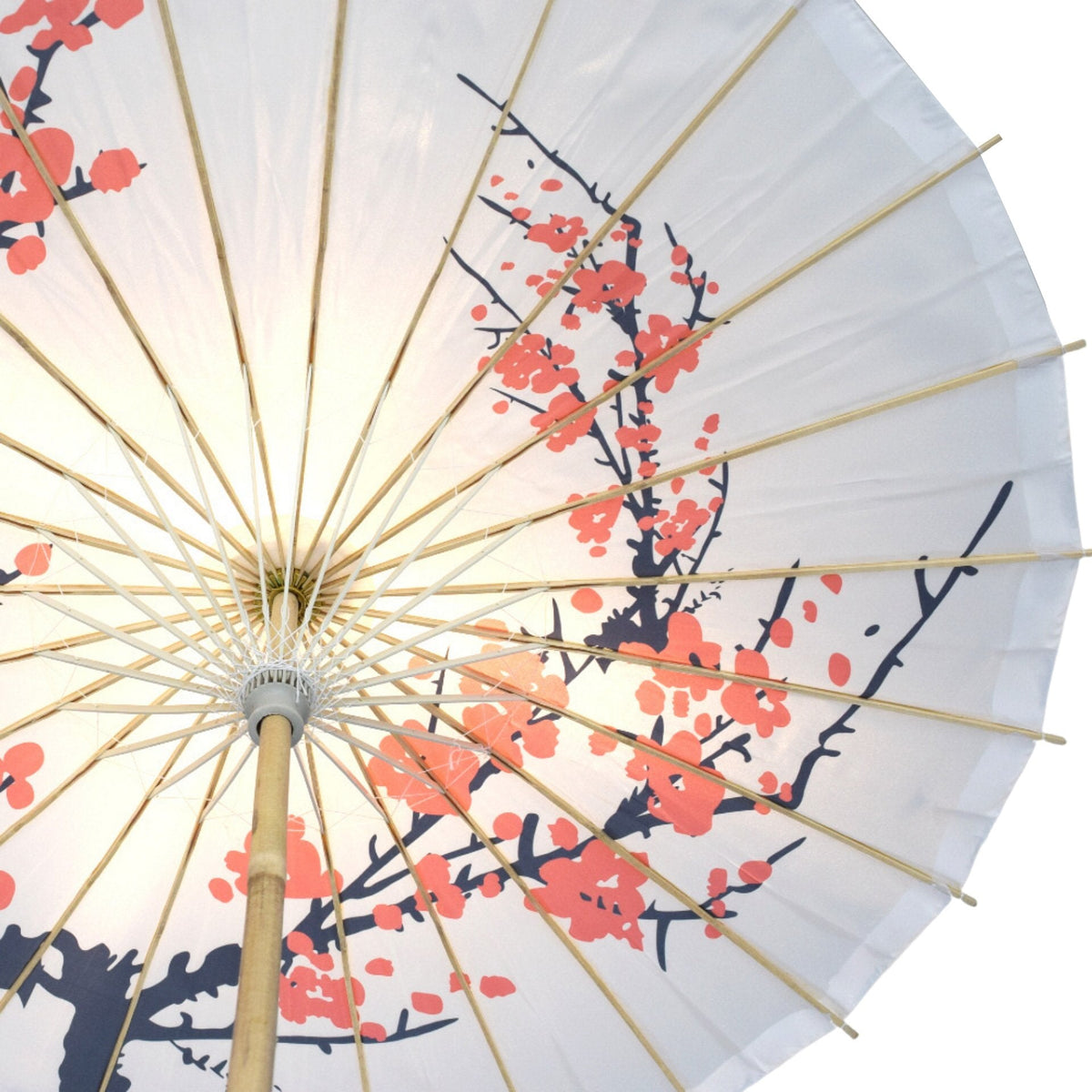 32 Inch Cherry Blossom Premium Nylon Parasol Umbrella with Elegant Handle - Luna Bazaar | Boho &amp; Vintage Style Decor