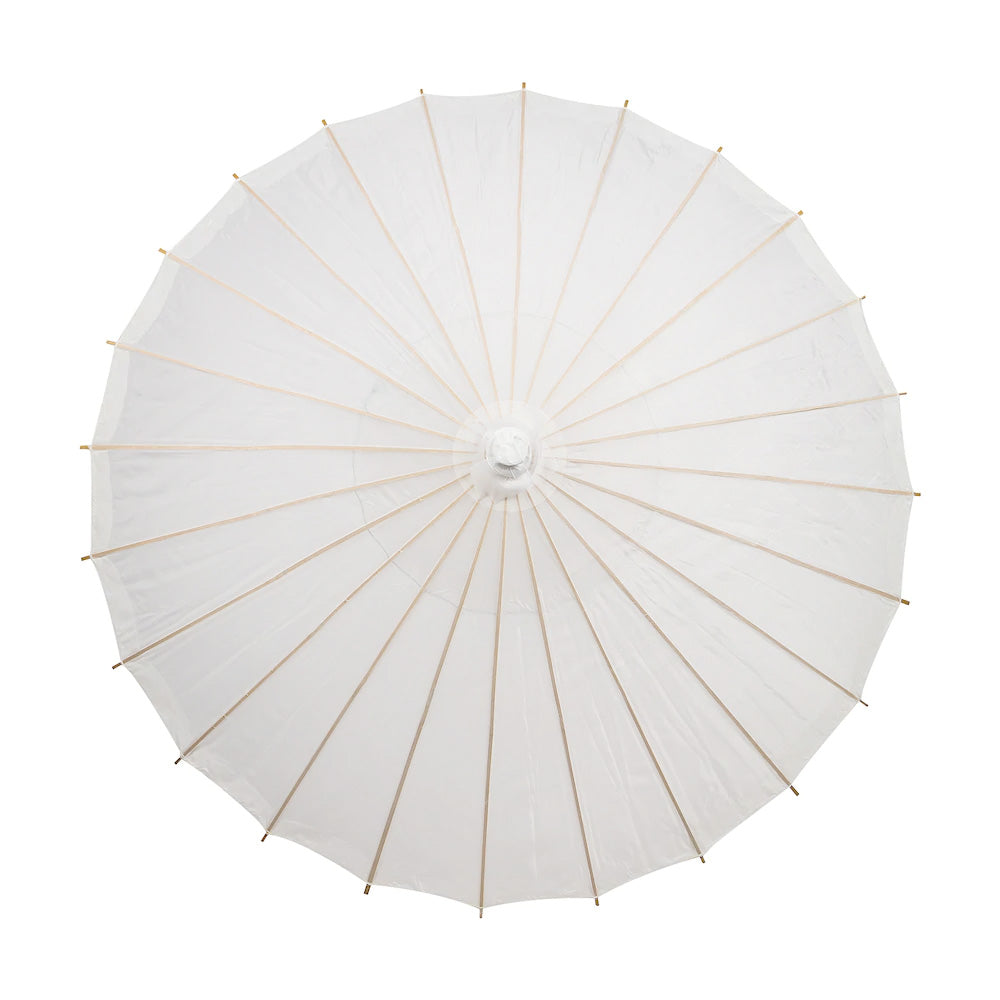Elegant 32 Inch White Parasol Umbrella, Premium Nylon for Weddings, Festivals or any occasion  - Luna Bazaar | Boho &amp; Vintage Style Decor