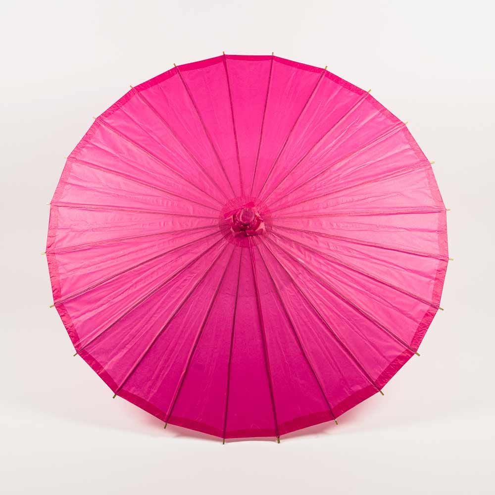 BULK PACK (10-Pack) 32 Inch Fuchsia Paper Parasol Umbrella with Elegant Handle
