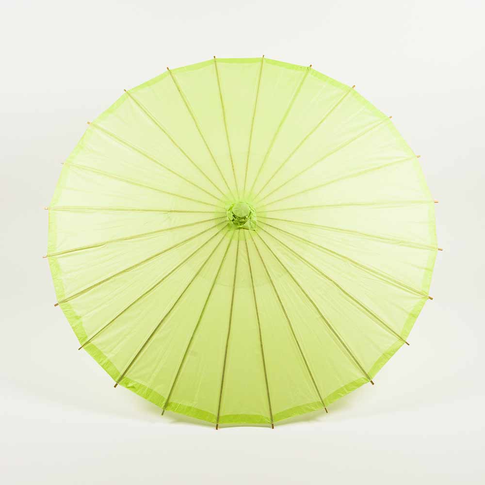 BULK PACK (10-Pack) 32 Inch Light Lime Paper Parasol Umbrella with Elegant Handle