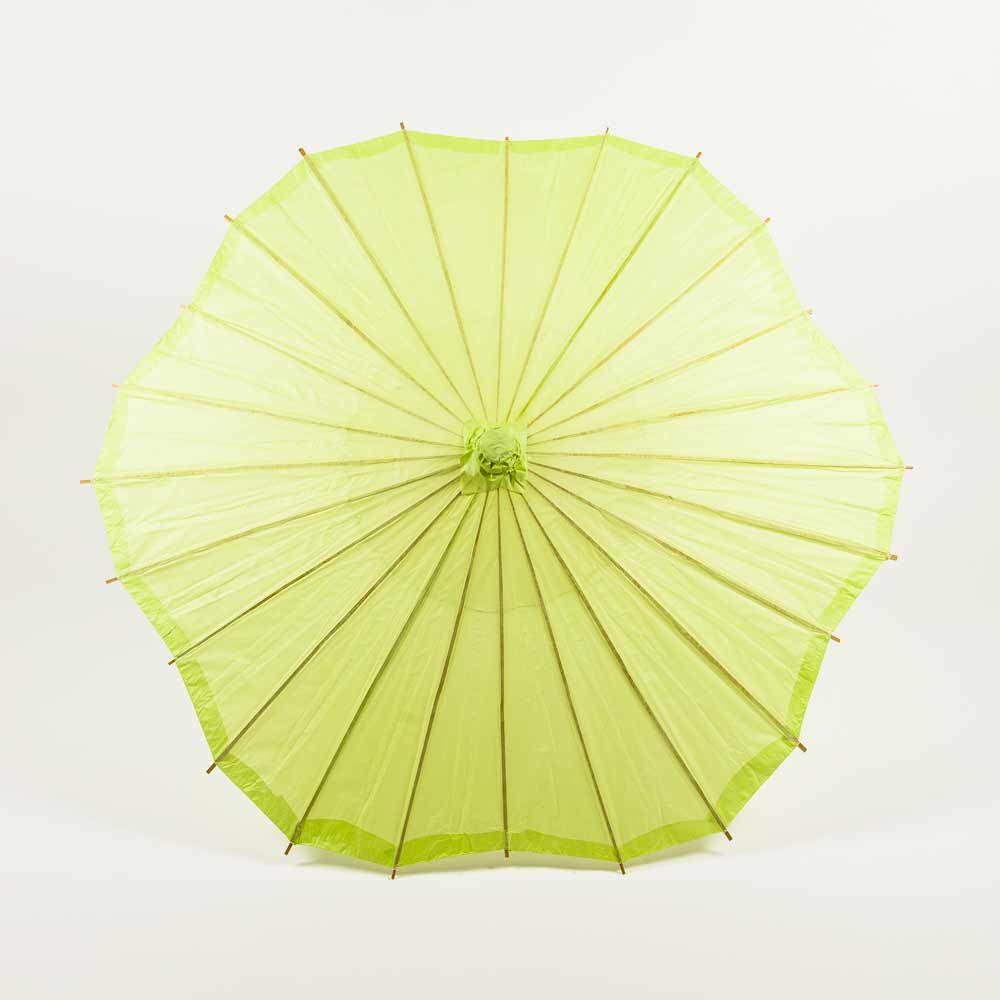 32 Inch Light Lime Paper Parasol Umbrella, Scallop Blossom Shaped - LunaBazaar.com - Discover.Decorate. Celebrate.