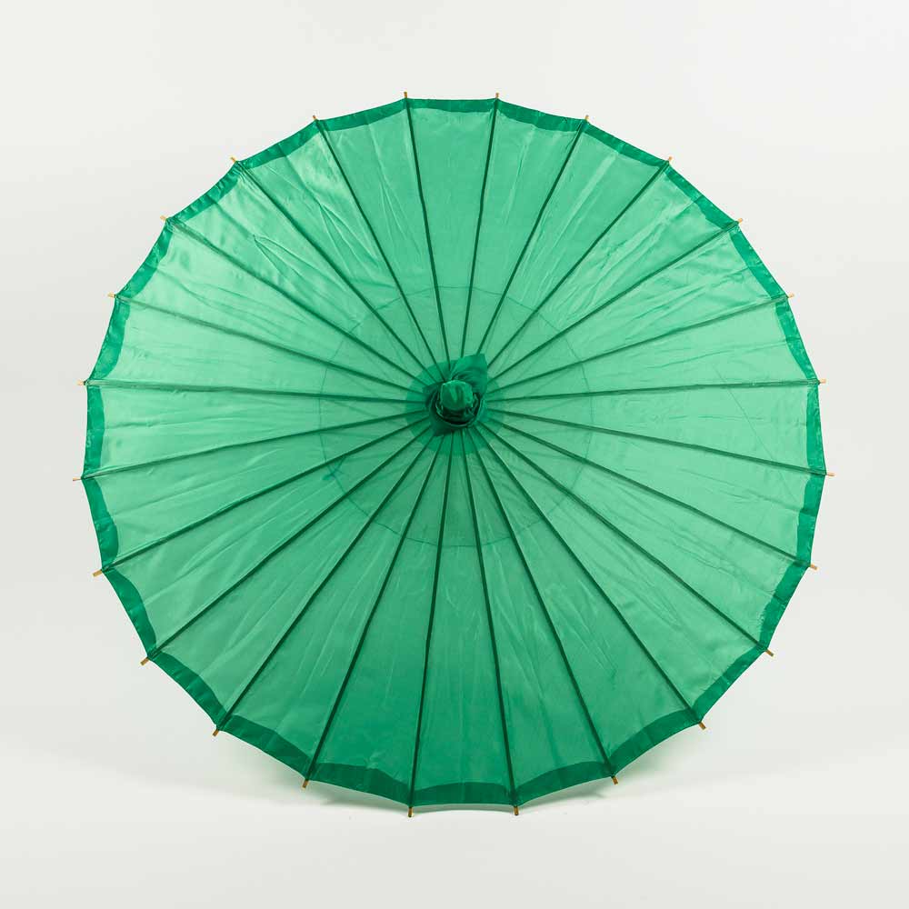 32 Inch Emerald Green Parasol Umbrella, Premium Nylon with Elegant Handle - Luna Bazaar | Boho &amp; Vintage Style Decor