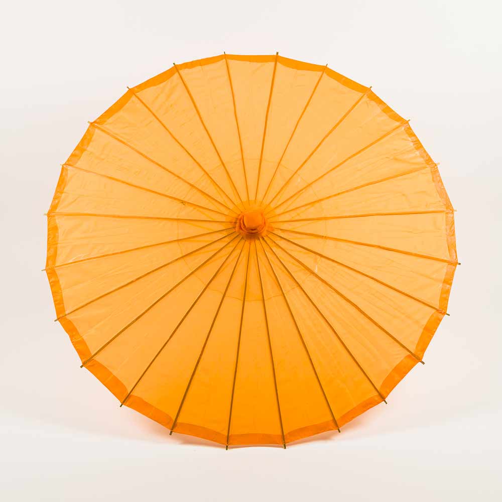 32 Inch Orange Parasol Umbrella, Premium Nylon with Elegant Handle - Luna Bazaar | Boho &amp; Vintage Style Decor