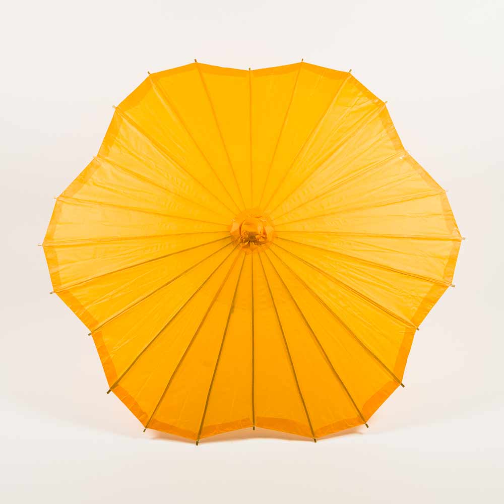 32 Inch Orange Paper Parasol Umbrella, Scallop Blossom Shaped - LunaBazaar.com - Discover.Decorate. Celebrate.