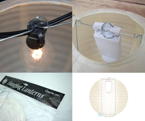 24&quot; White Fine Line Premium Parallel Ribbing Paper Lantern, Extra Sturdy - Luna Bazaar | Boho &amp; Vintage Style Decor
