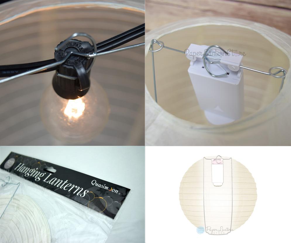 36 Inch Beige / Ivory Jumbo Free-Style Ribbing Round Paper Lantern - Luna Bazaar | Boho &amp; Vintage Style Decor