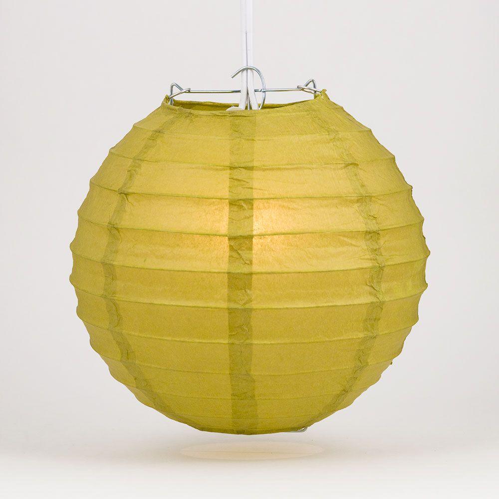 4 Inch Pear Parallel Ribbing Round Paper Lantern (10-Pack) - Luna Bazaar | Boho &amp; Vintage Style Decor