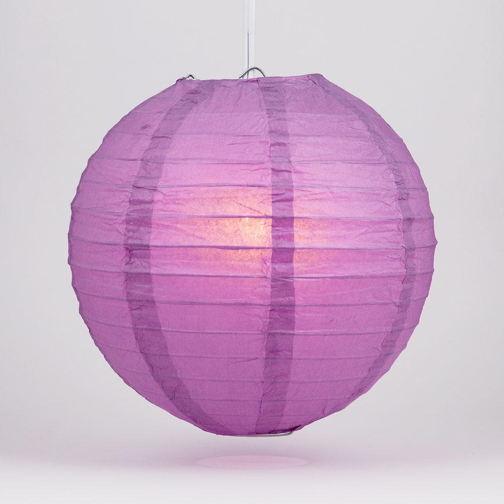 4 Inch Violet Parallel Ribbing Round Paper Lantern (10-Pack) - Luna Bazaar | Boho &amp; Vintage Style Decor