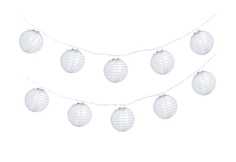4&quot; White Shimmering Nylon Lantern Party String Lights (8FT, Expandable) - LunaBazaar.com - Discover. Decorate. Celebrate.